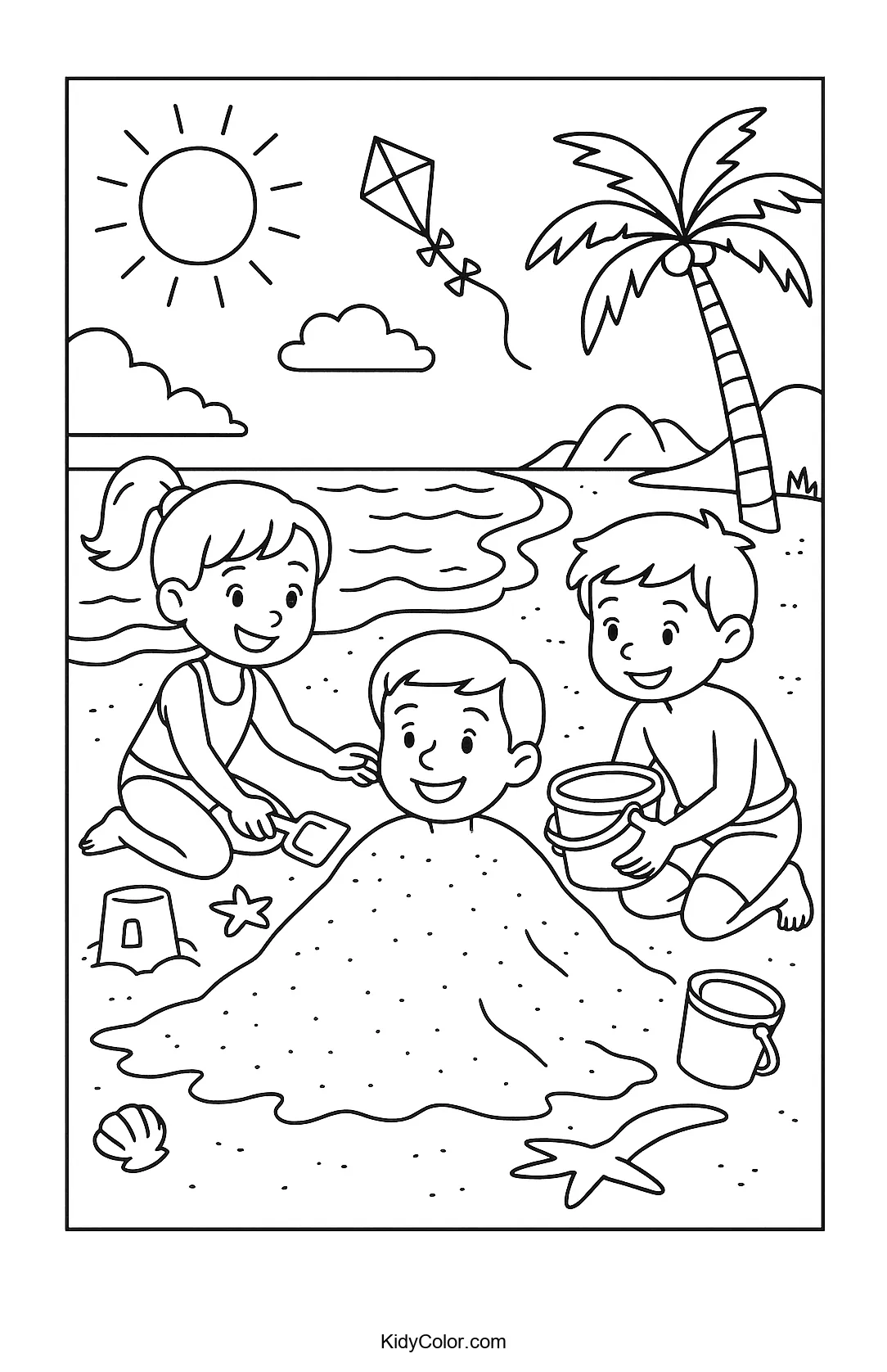 Children playing on the beach