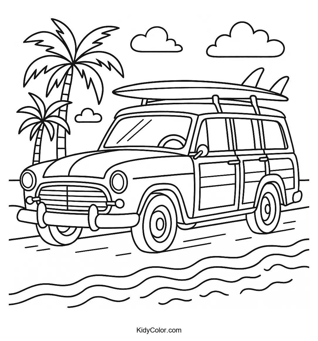 Wooden wagon on a coastal road