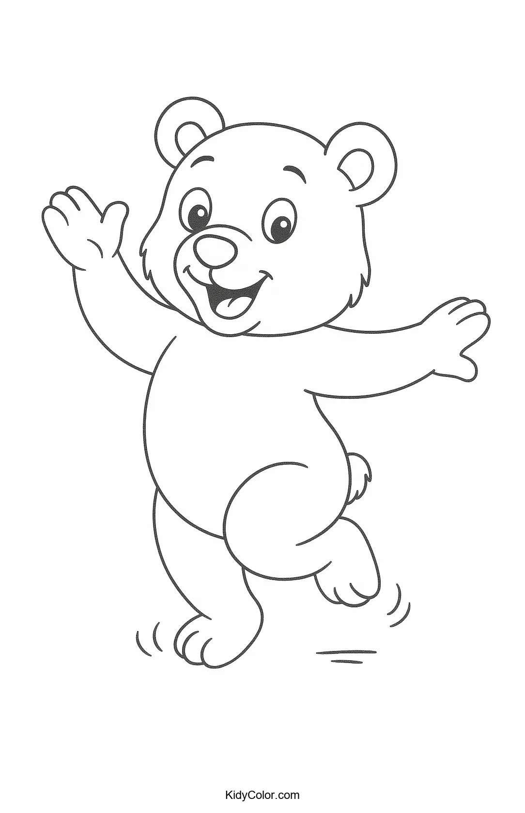 Bear dancing in a cheerful pose