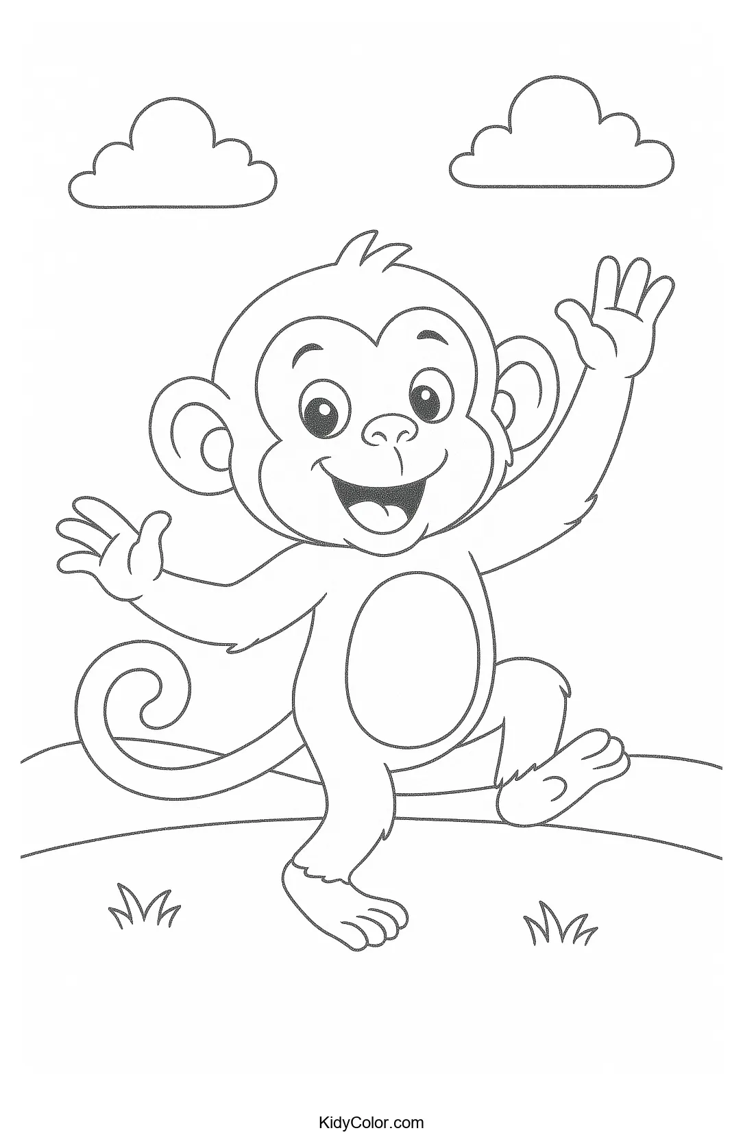 Dancing monkey in a natural setting