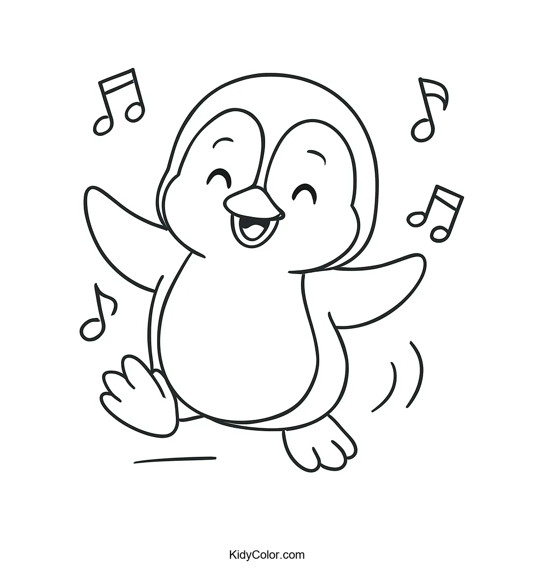 Penguin dancing in motion