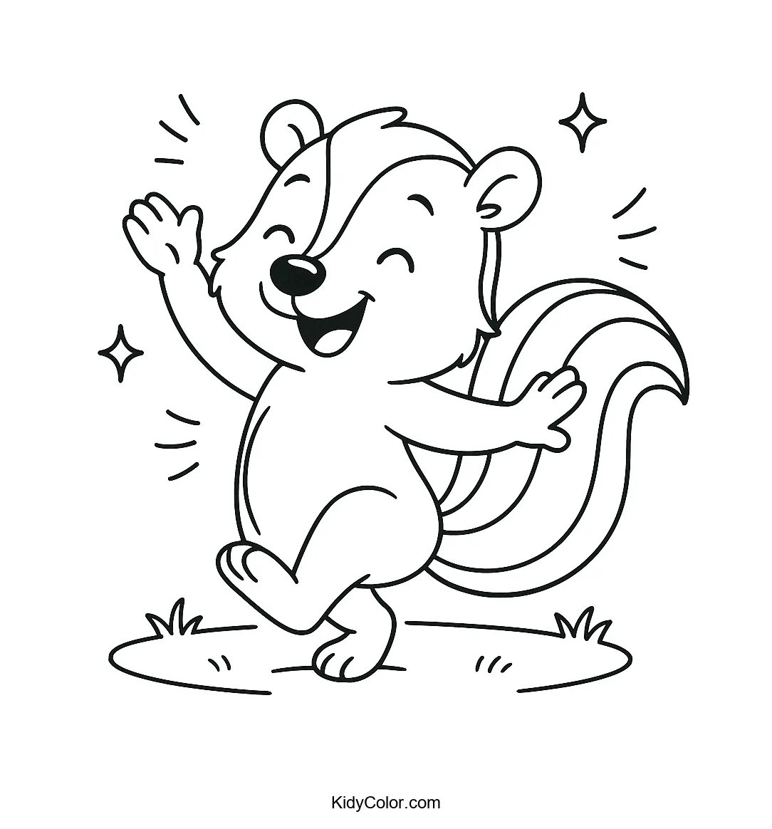 Dancing skunk in action