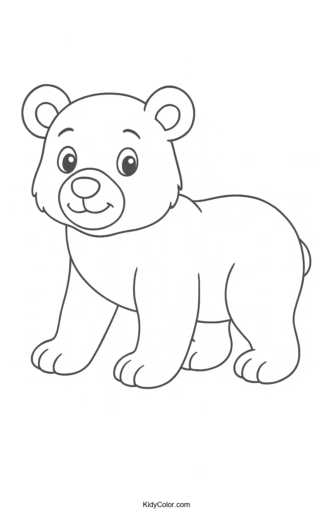 Friendly bear coloring page