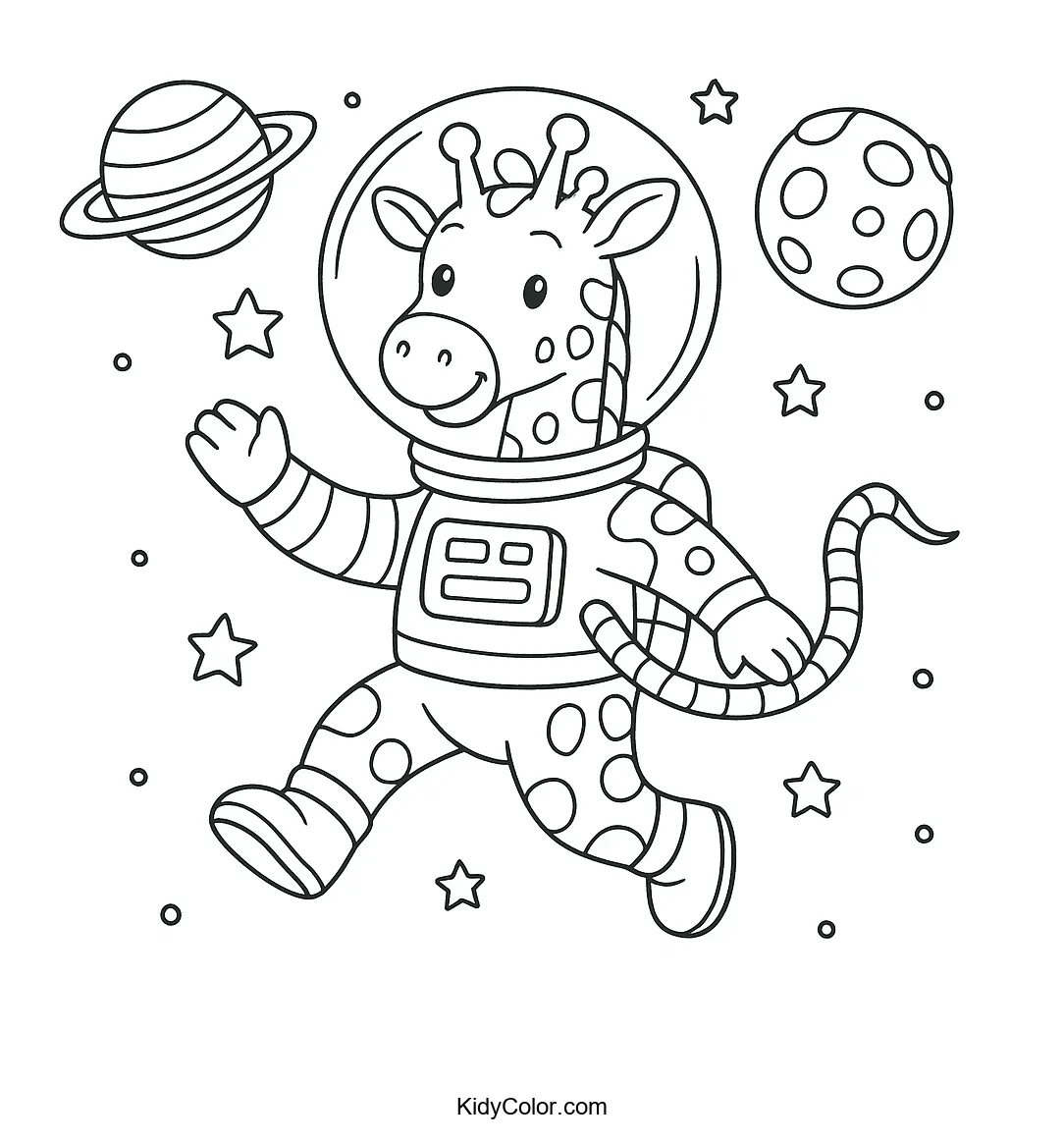 Giraffe Astronaut In Outer Space
