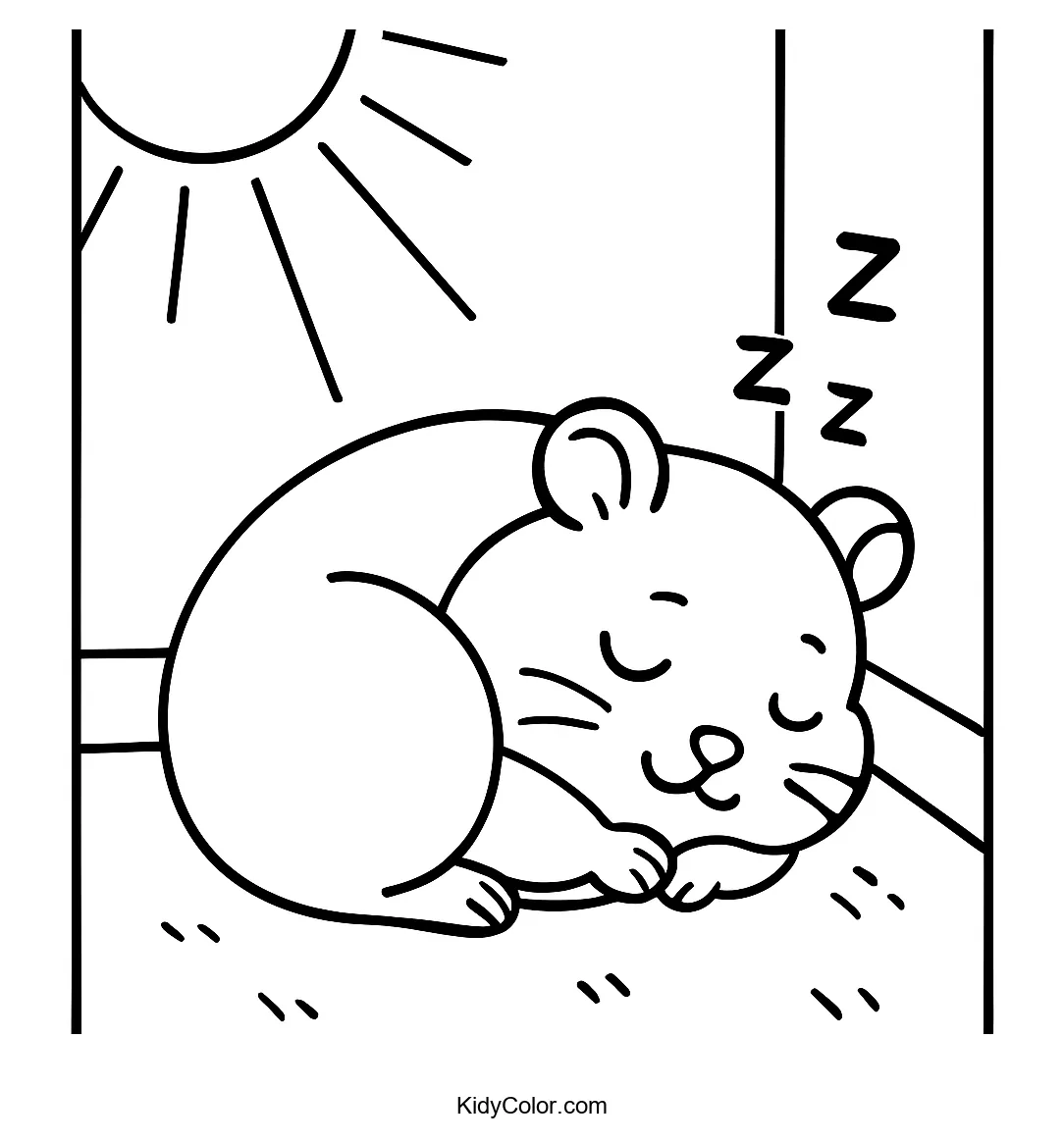 Hamster curled up in a ball