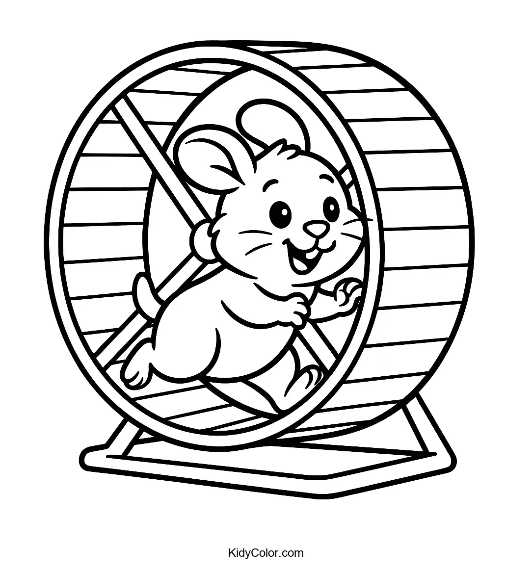 Hamster running in a wheel