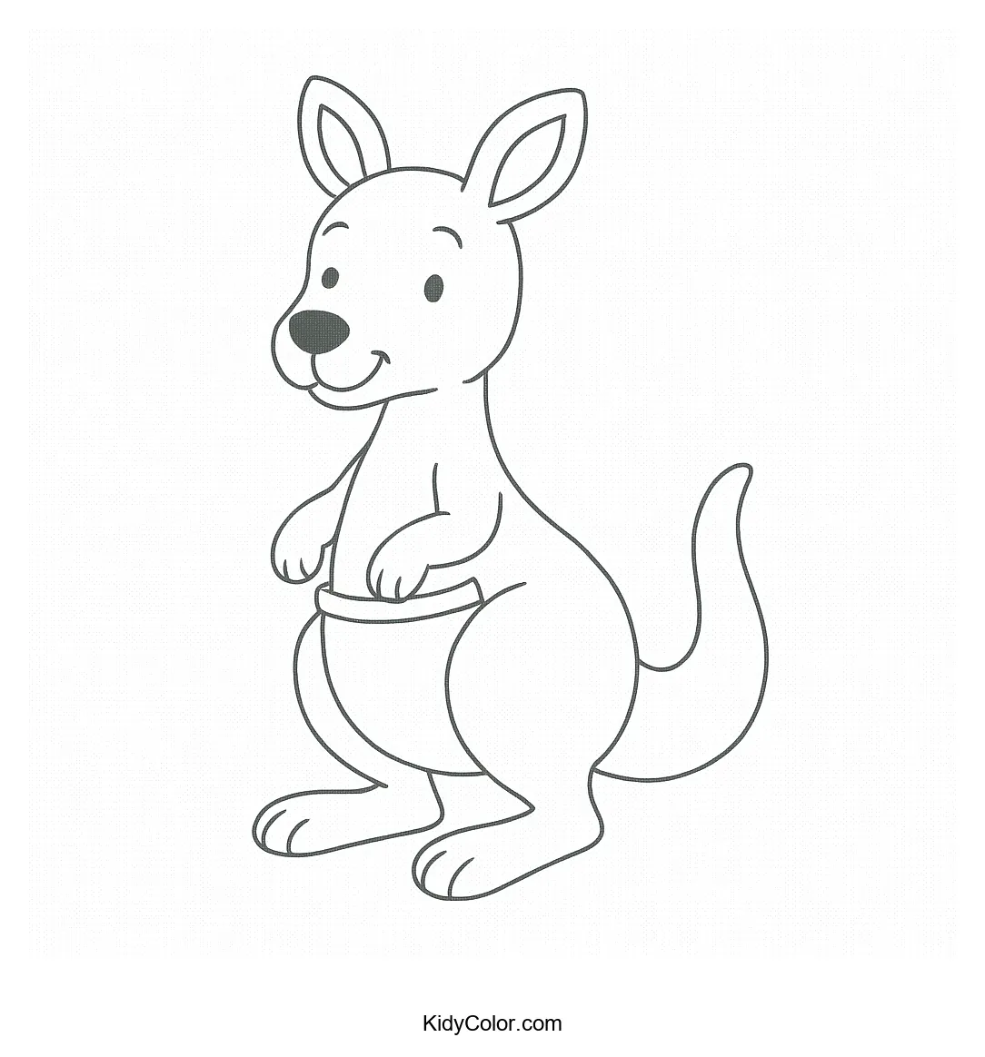 Kangaroo in a playful pose coloring page