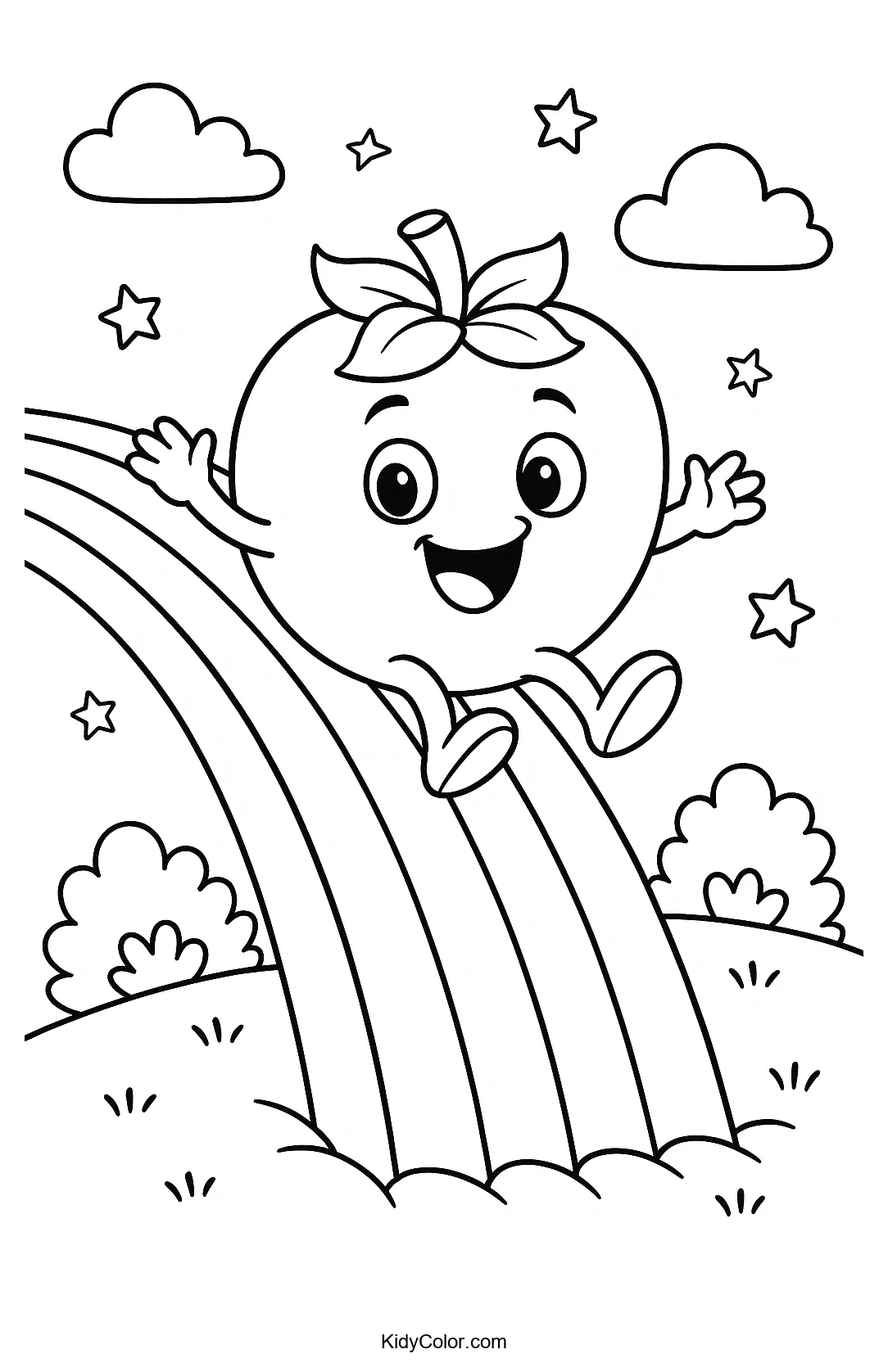 Persimmon the cat on a rainbow adventure