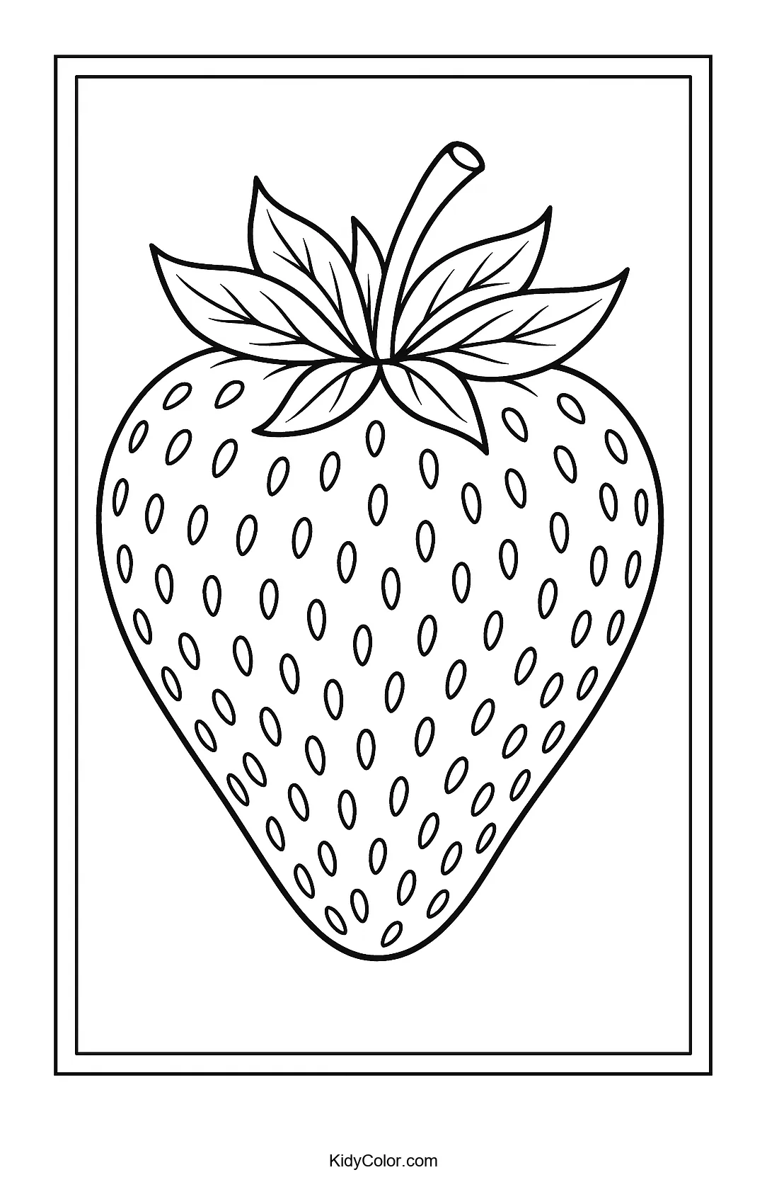 Outline of a ripe strawberry for coloring