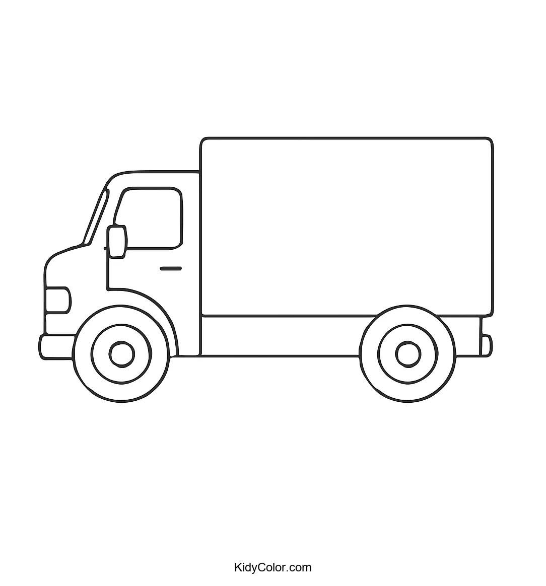 Cartoon delivery truck to color