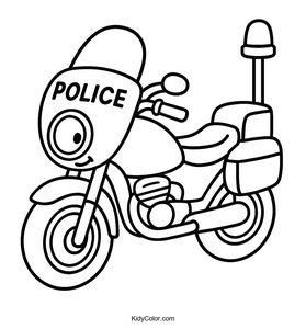 A Cartoon Police Motorbike
